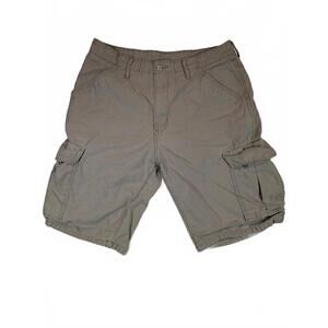 Levis Cargo Shorts Khaki Utility Pocket Casual Mens 34 Cotton Workwear 34x11